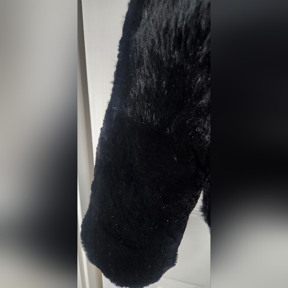 Tibetan lamb mongolian dyed rabbit fur black coat Hong Size medium Jacket Winter - Picture 4 of 16